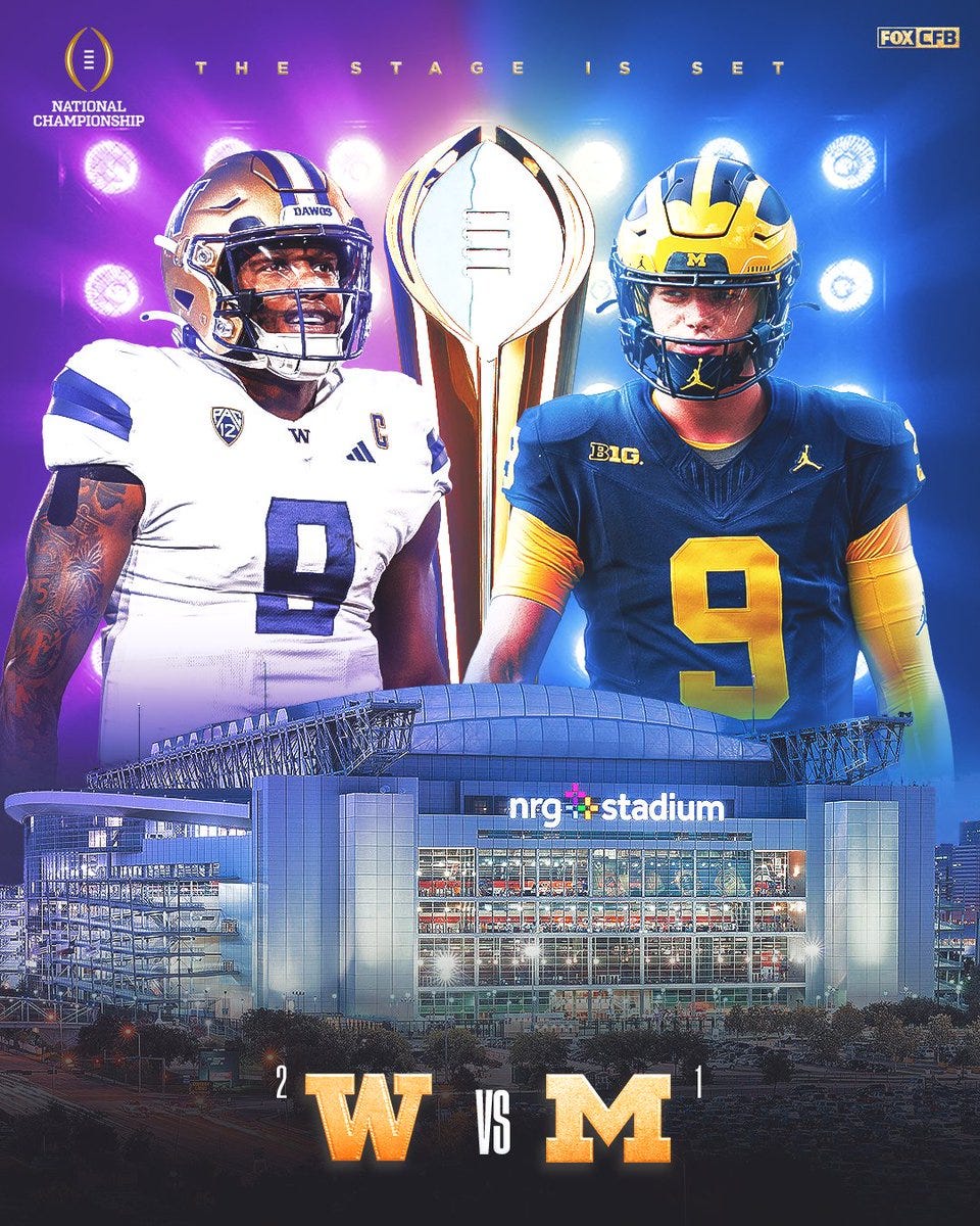 National Championship Prediction: #2 Washington vs #1 Michigan