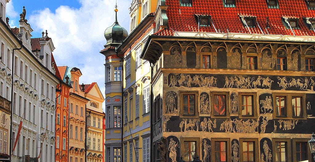 Buildings in central Prague