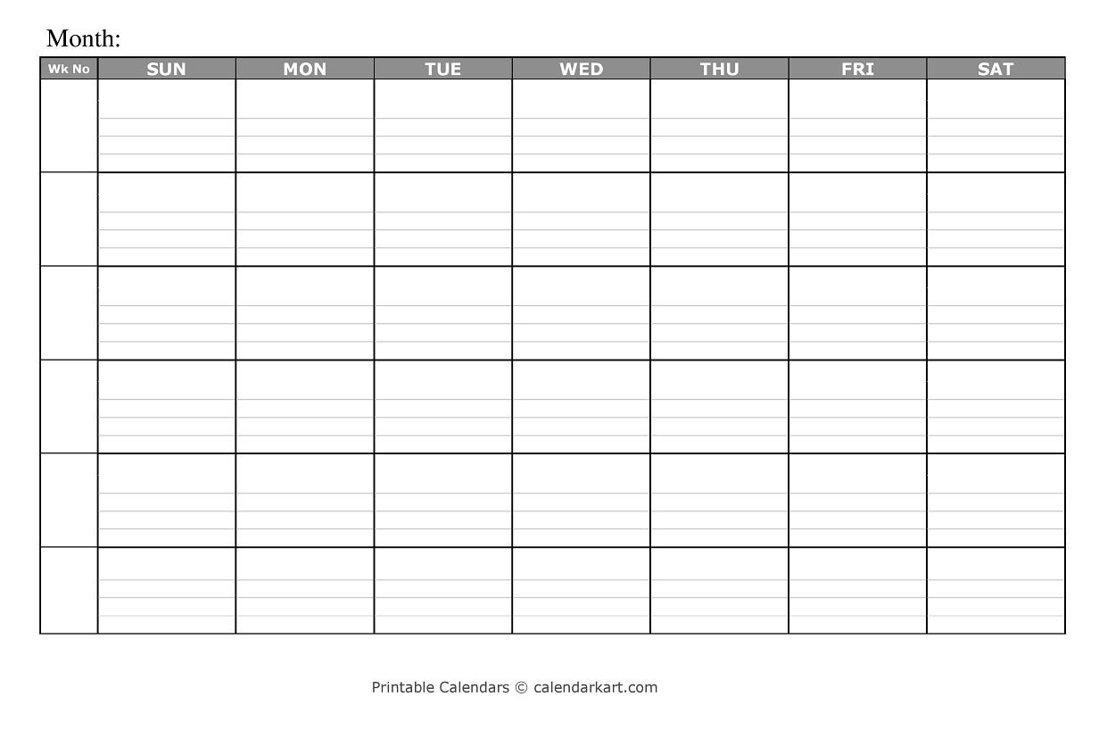 Free Printable Monthly Planner - CALENDARKART