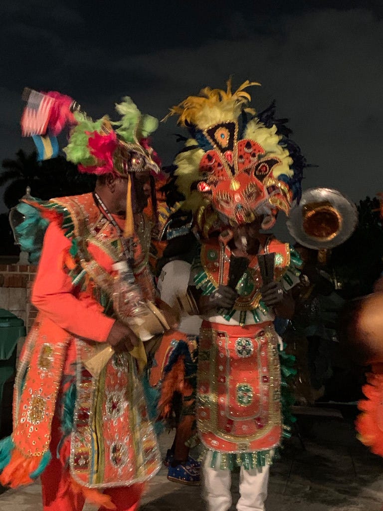 The Junkanoo and dancing to celebrate the life of the dead