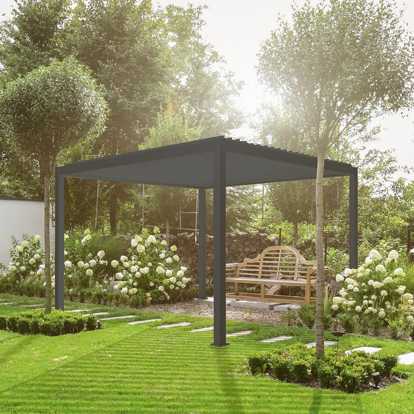 Aluminium Pergola With Roof Blakesleys Medium