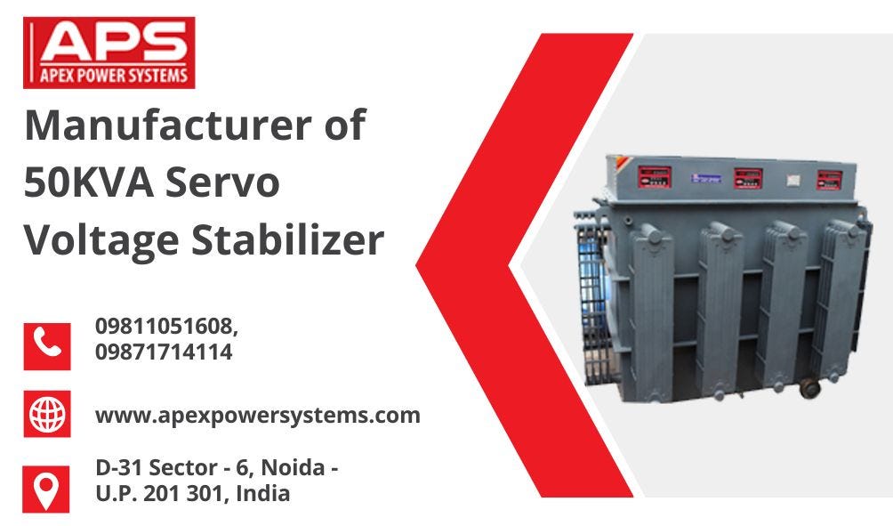 Apex Power System A Trusted Servo Voltage Stabilizer Manufacturer in