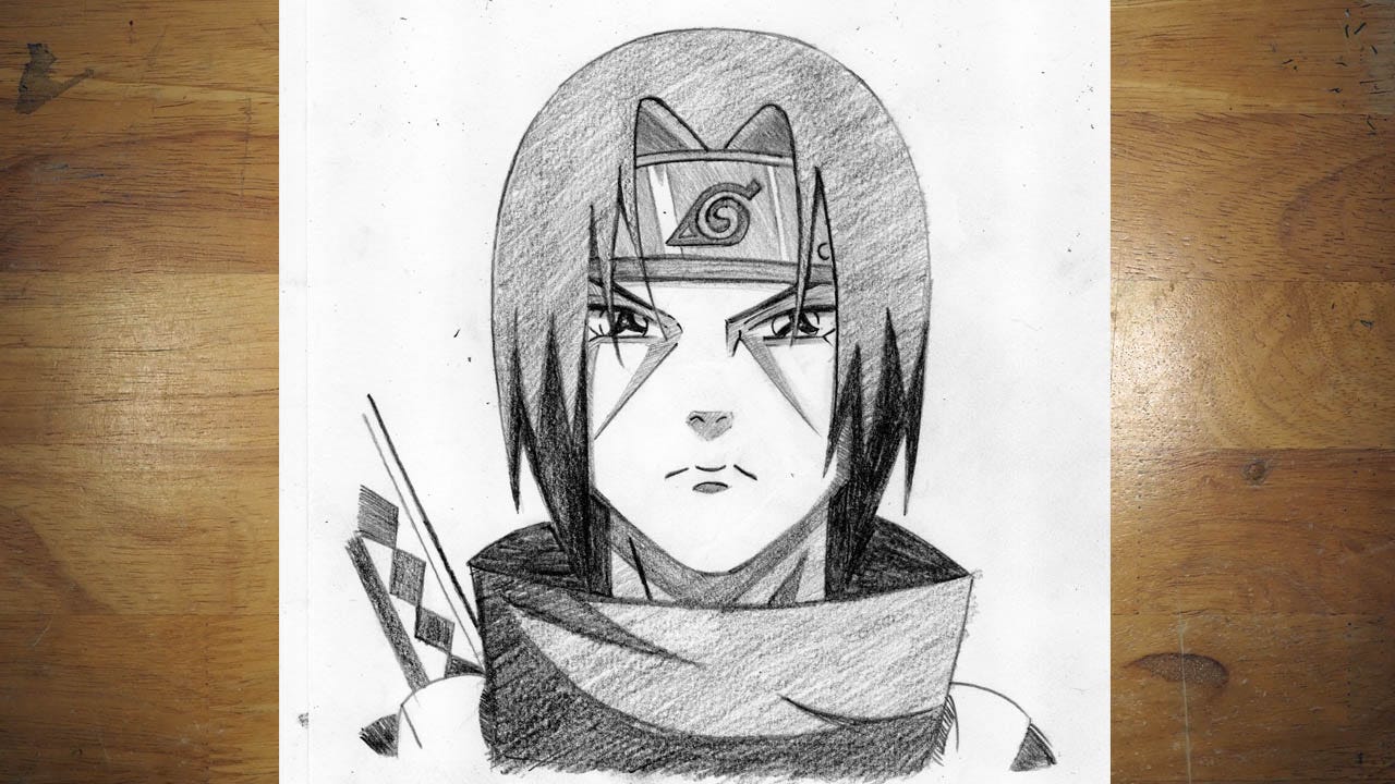 How to draw Itachi Uchiha  Step by step Drawing tutorials