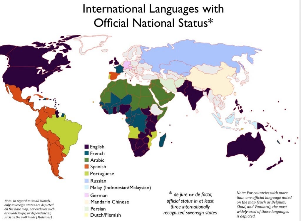 Which countries do not have an official language?