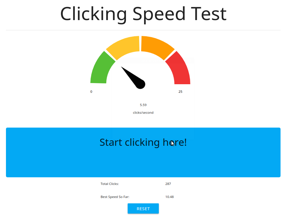 Clicking Speed Checker Tool Proclickspeed by Pro Click Speed Jun