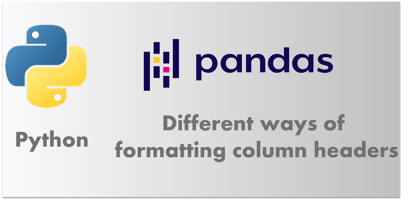 Pandas - Different Ways of Formatting Column Headers