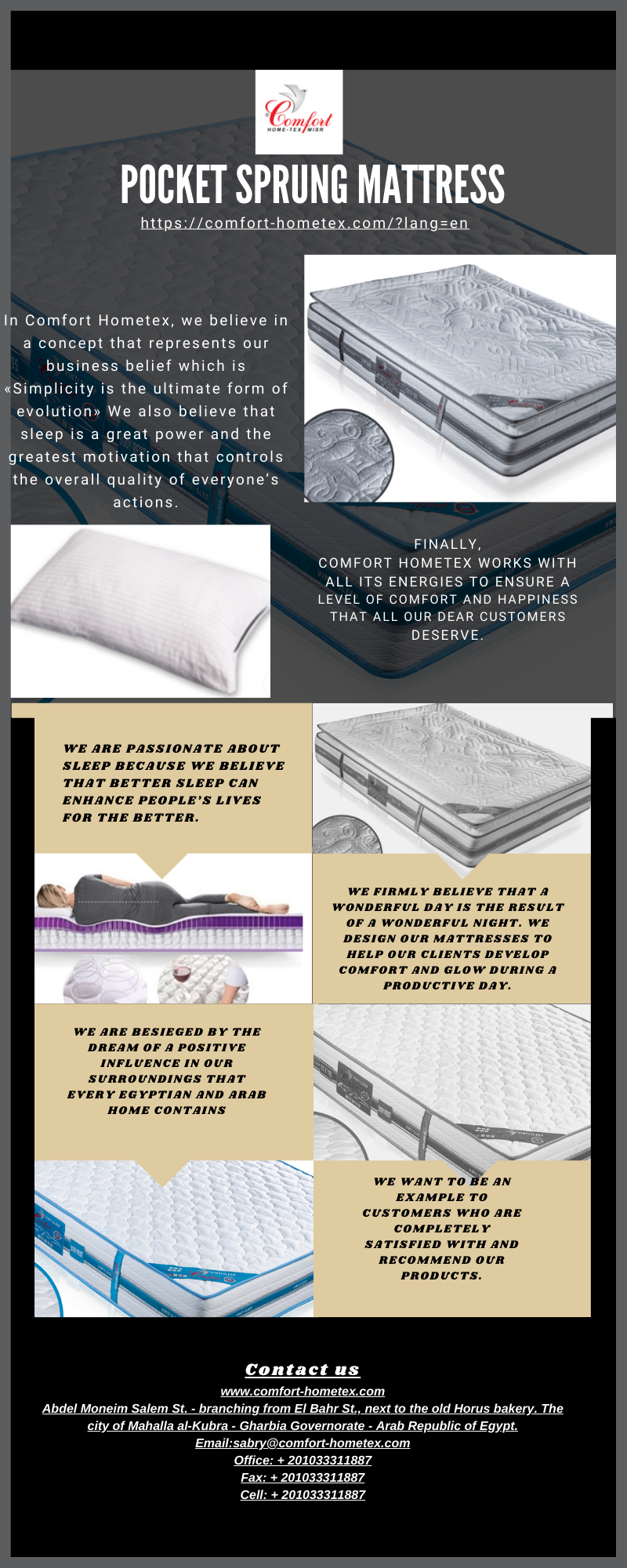 Shop Spring Mattresses with ComfortHometex in Egypt