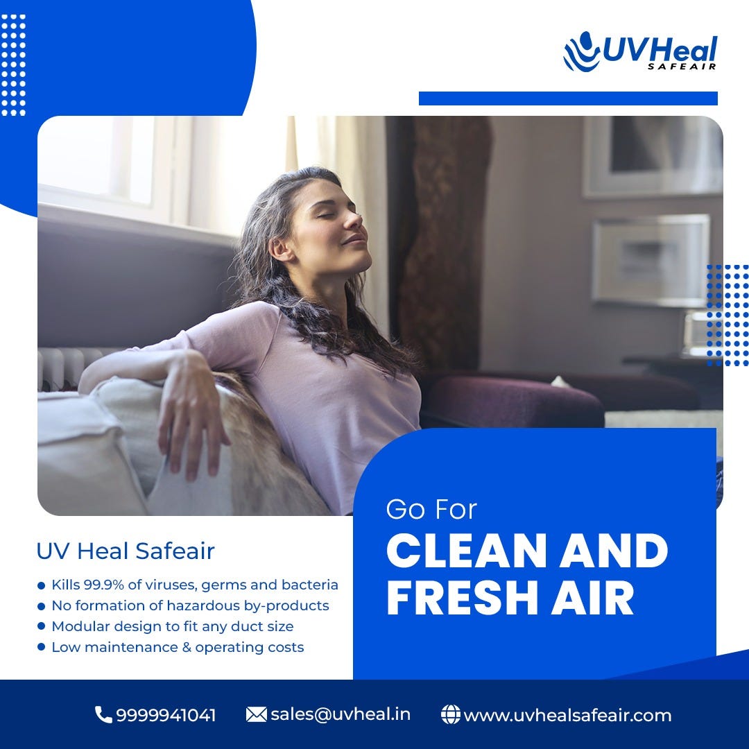 UVGI in HVAC duct UV Light used with HVAC for Clean Air Uvheal Medium