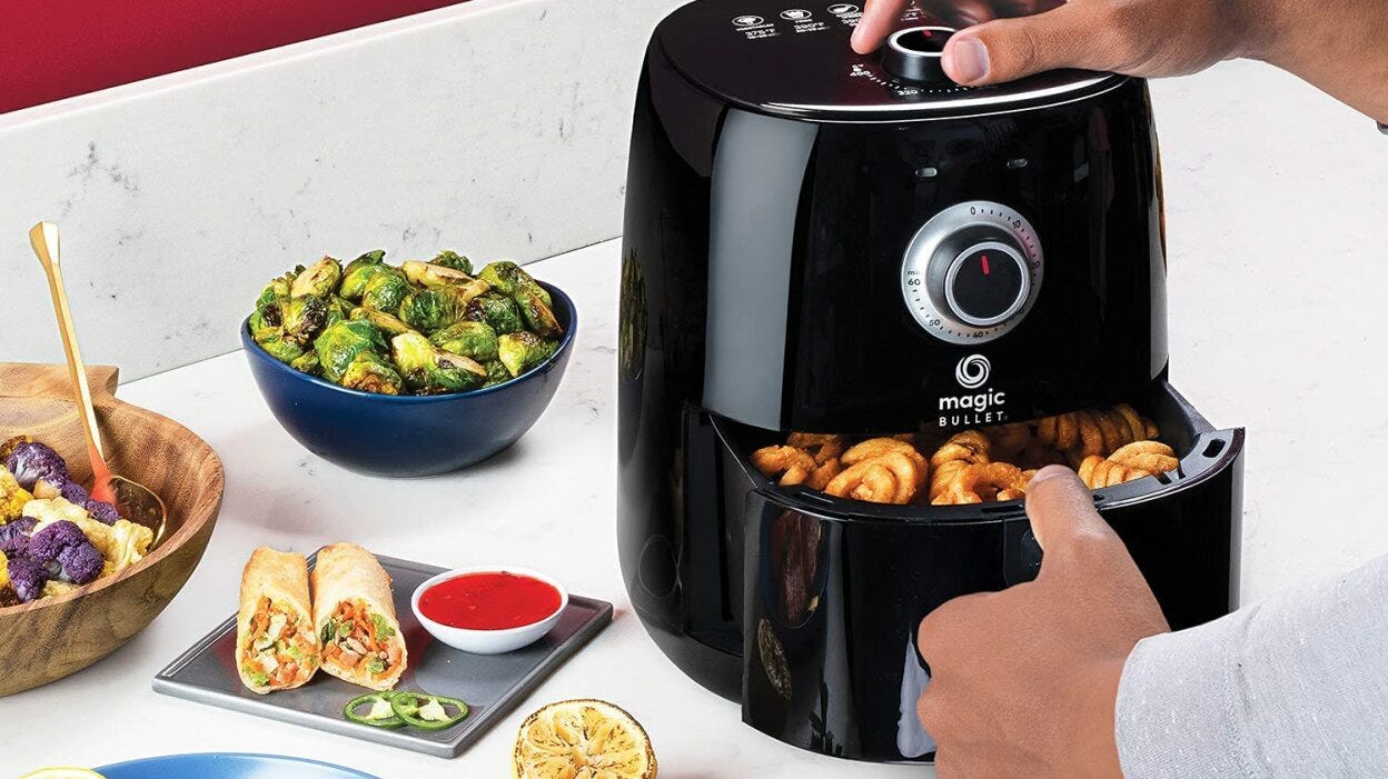 Air Fryer 5 Qt Fast And Convenient Meals, Up To 450°F, Quiet Operation, 85%  Less Oil, 10 Customizable Functions In 1, Compact, Dishwasher Safe, Grey f