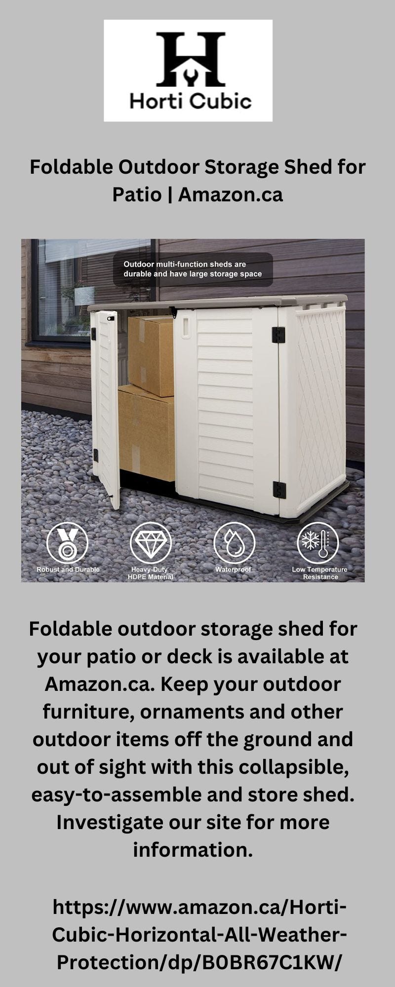 Outdoor Patio Storage Shed Amazon.ca hortic Medium