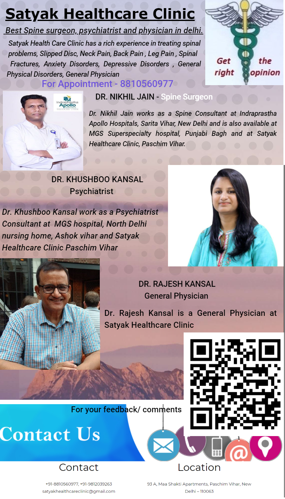 Psychiatrist Doctor in Delhi for Anxiety. by Satyak Healthcare Clinic
