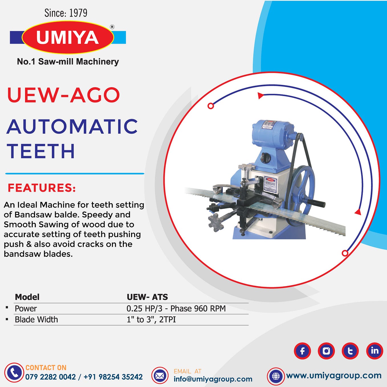 Automatic TCT Band Saw Blade Grinders Manufacturer in Ahmedabad Umiya