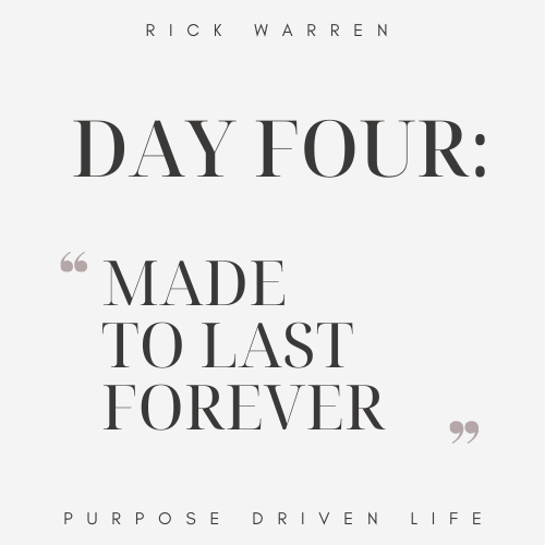 Purpose Driven Life DAY FIVE. What Does Life Mean To You? Seeing Life