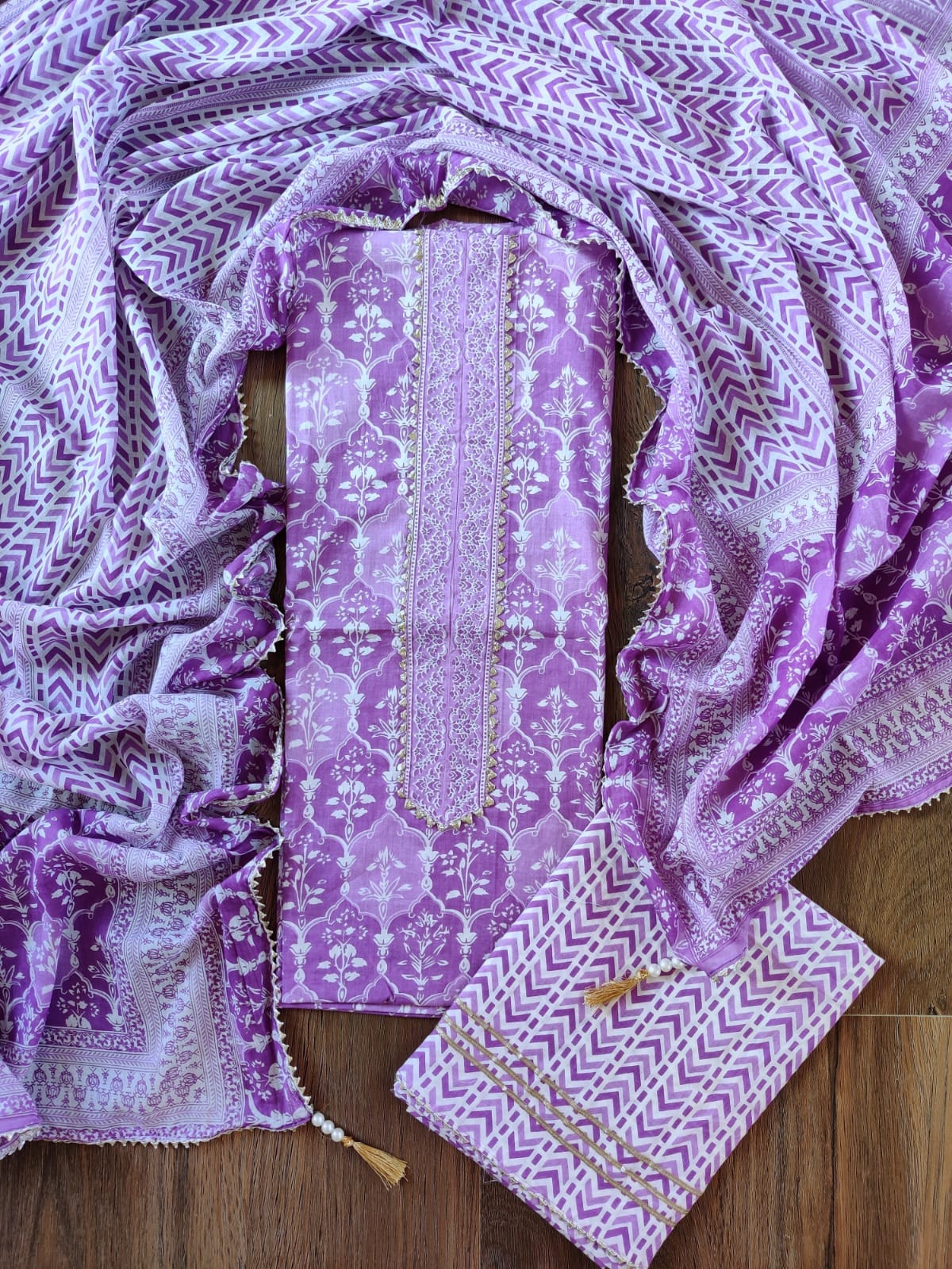 Gota Work Suit Set With Lehariya Kota Doria Dupatta Yuvistyle Medium day-2-continued-seth-medium