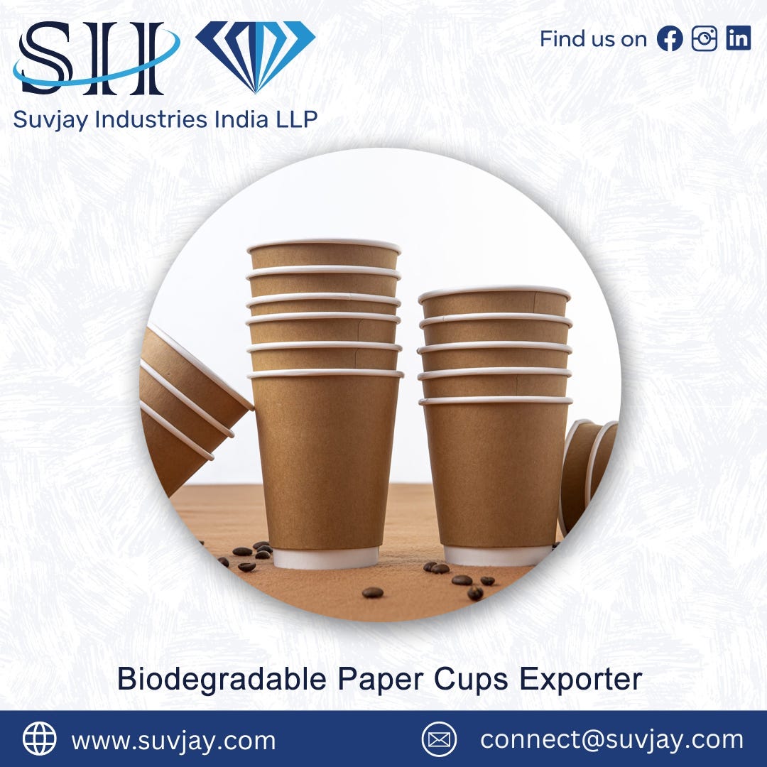 Biodegradable Paper Cups Exporter in India | by Suvjay Industries ...