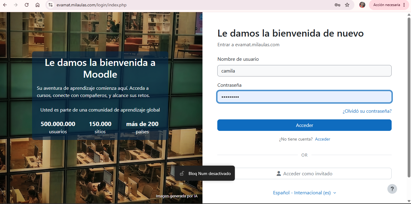 PROYECTO / CREACIÓN PASO A PASO DE UN AULA VIRTUAL EN LA PLATAFORMA MIL AULAS.