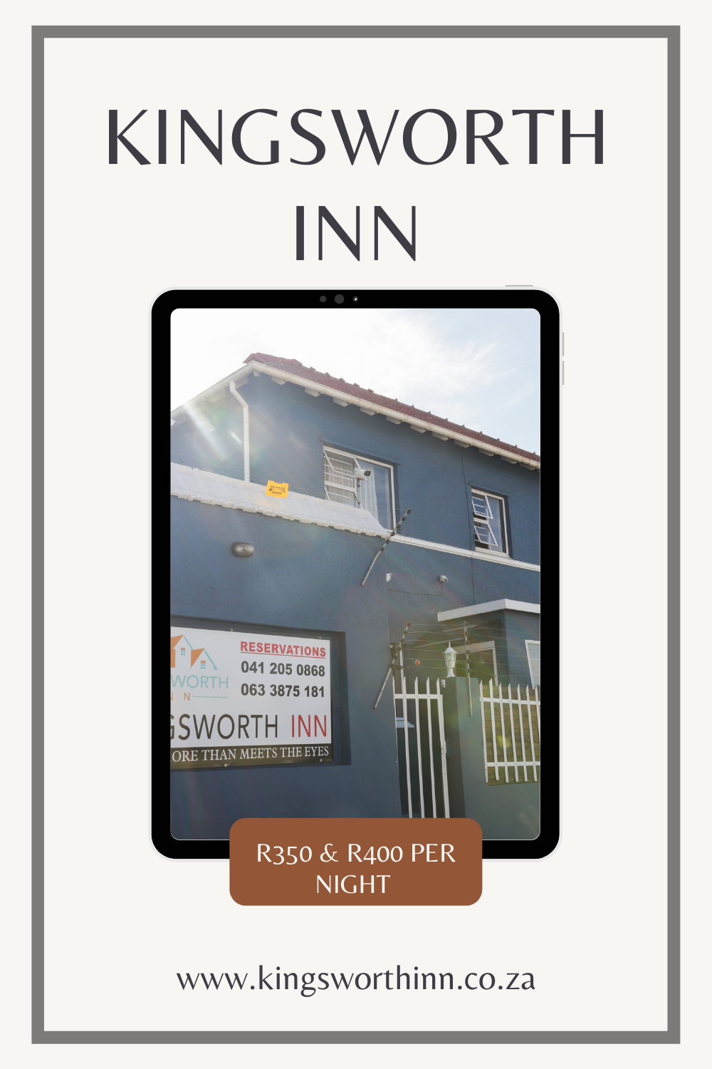 Book a Guest House Room for a few hours with Kingsworth inn 041 205