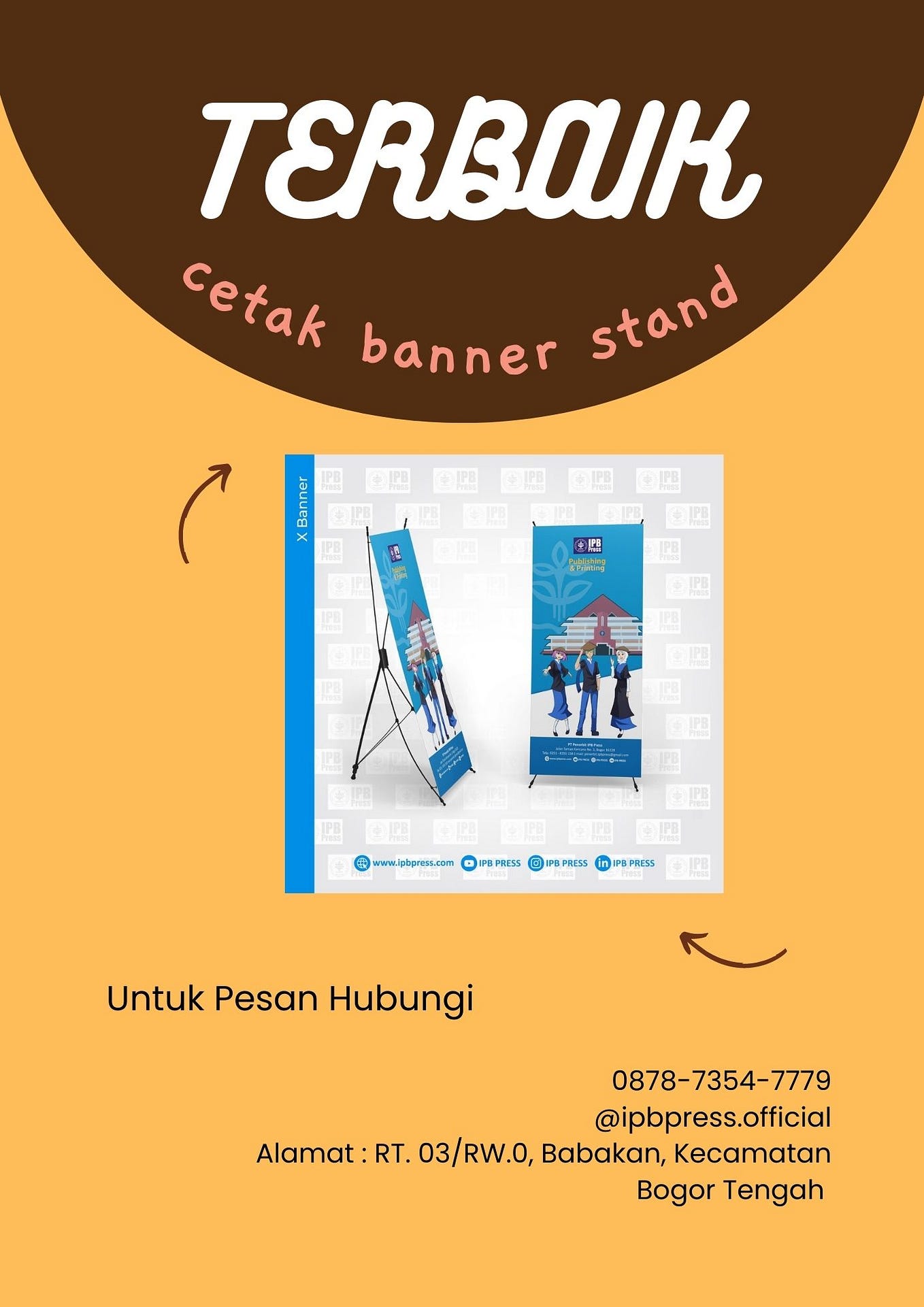 TERDEKAT !!! WA 0878–7354–7779, ROLL BANNER - cetak buku - Medium