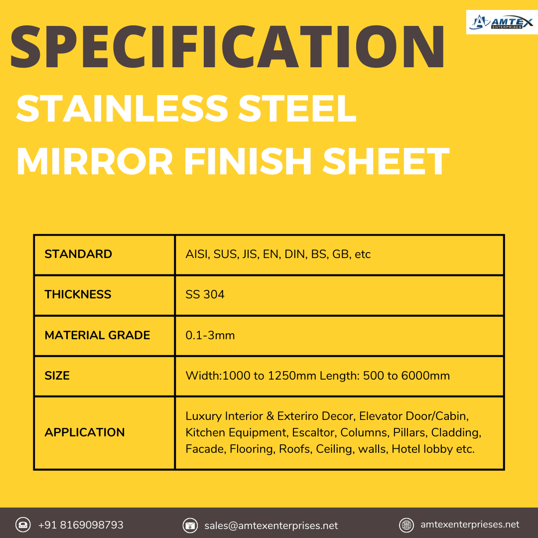 Stainless Steel Gold Pipe Stockist in India by Amtex Enterprises