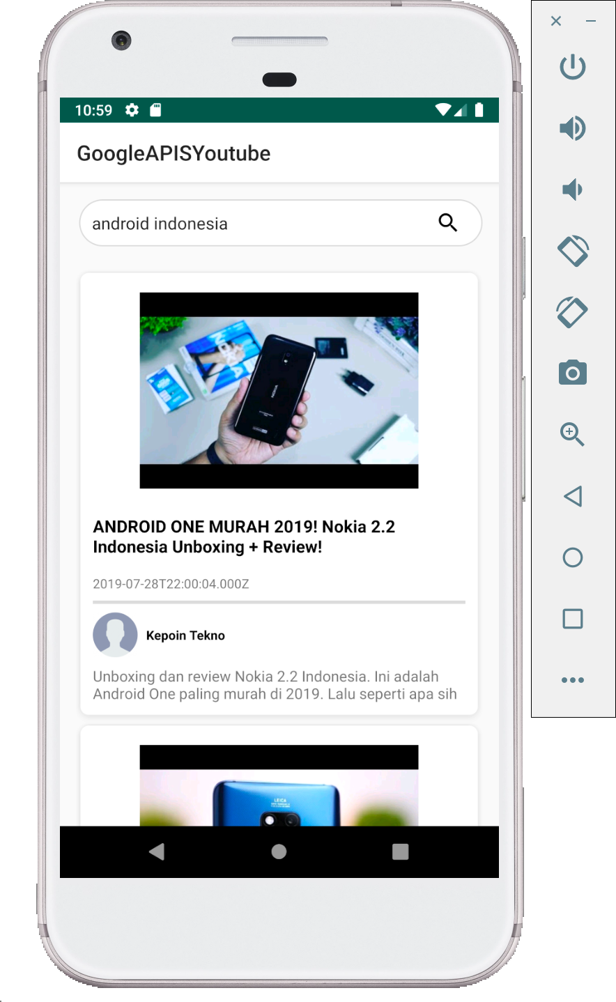 Menggunakan Google APIS Youtube, untuk menampilkan data pencarian ...