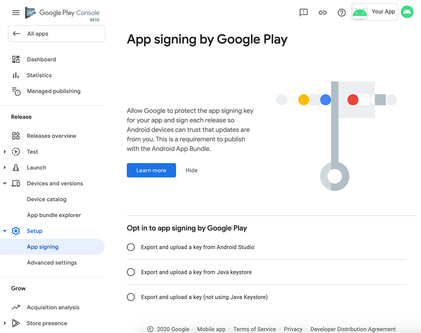 Opting in Existing Apps to Google Play App Signing