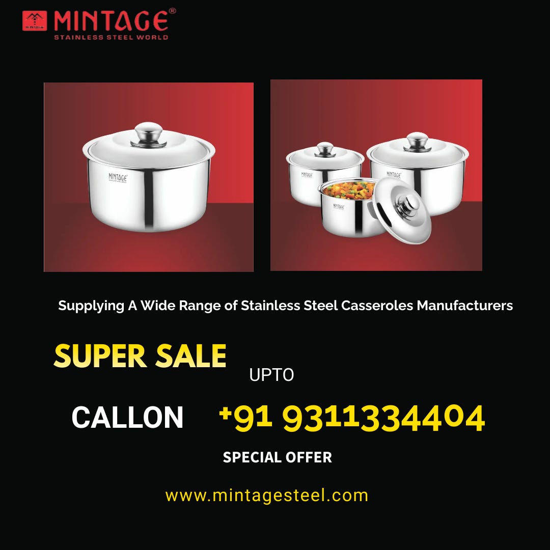 The Best Stainless Steel Cookware Manufacturer by Mintage Steel Medium