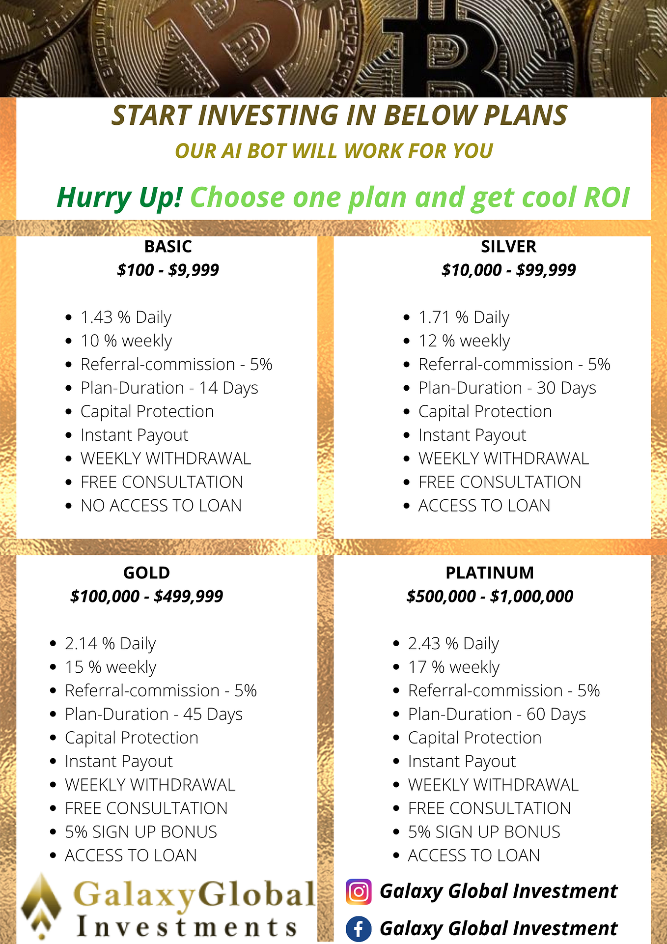 GALAXY GLOBAL INVESTMENT. GET COOL ROI AND COMMISSION RATE USE… by