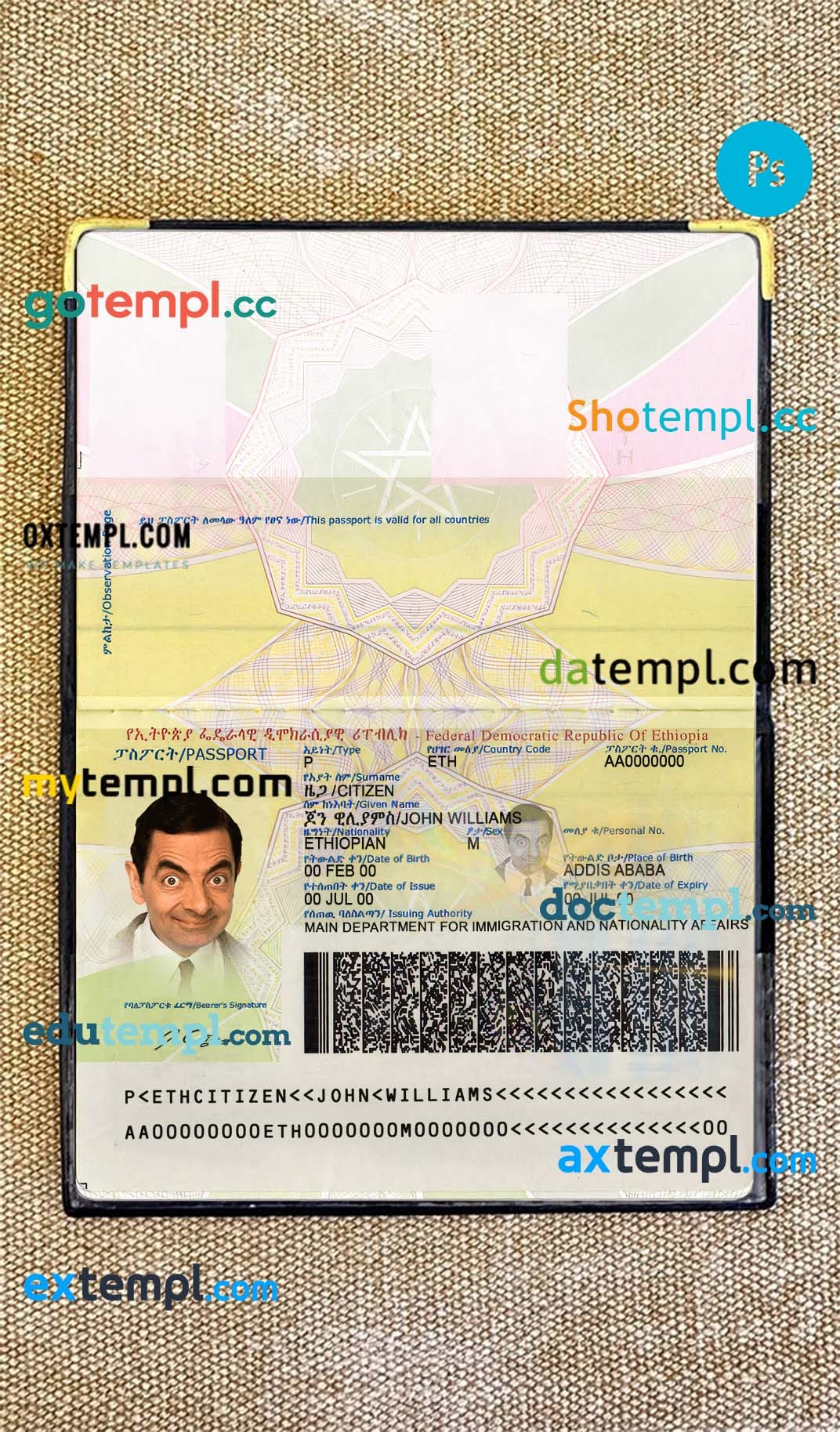 Sample Dominican Republic Passport Psd Files Editable Scan And Snapshot Sample 2 In 1 Download 9686