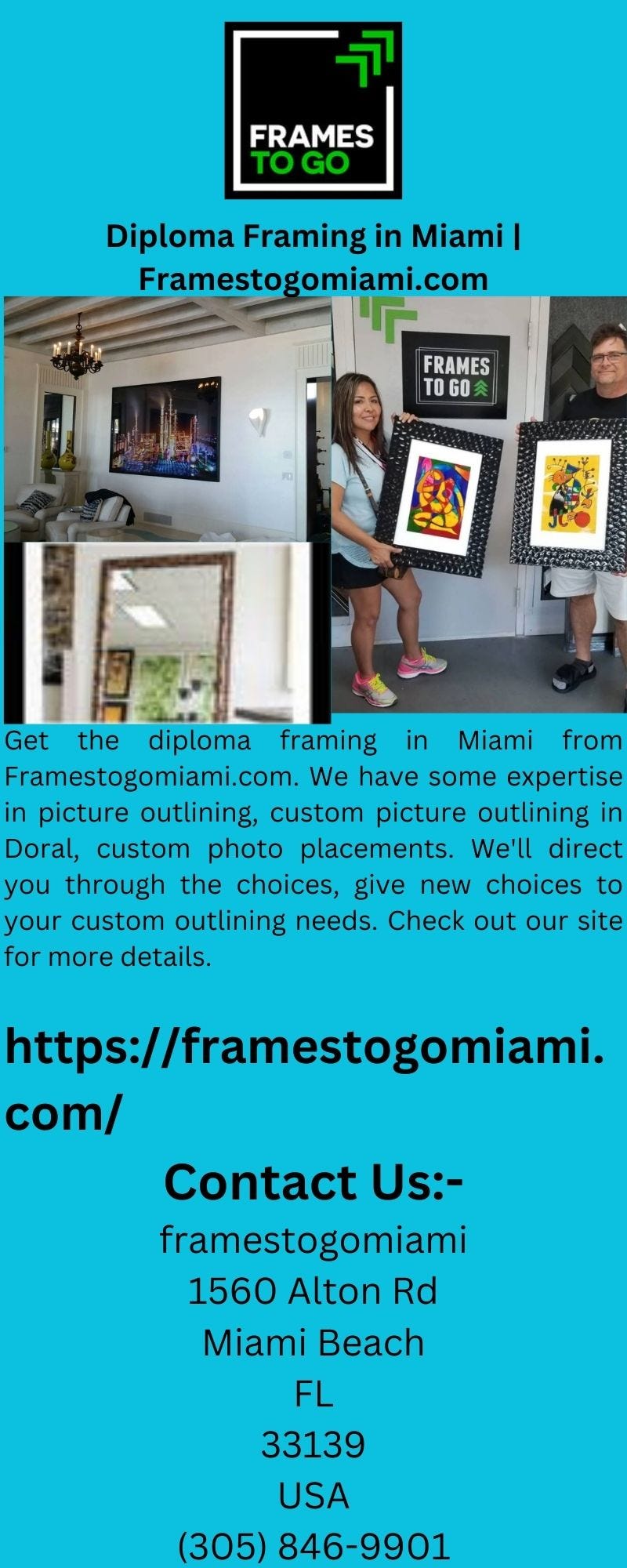 Diploma Framing in Miami Zanegreen Medium