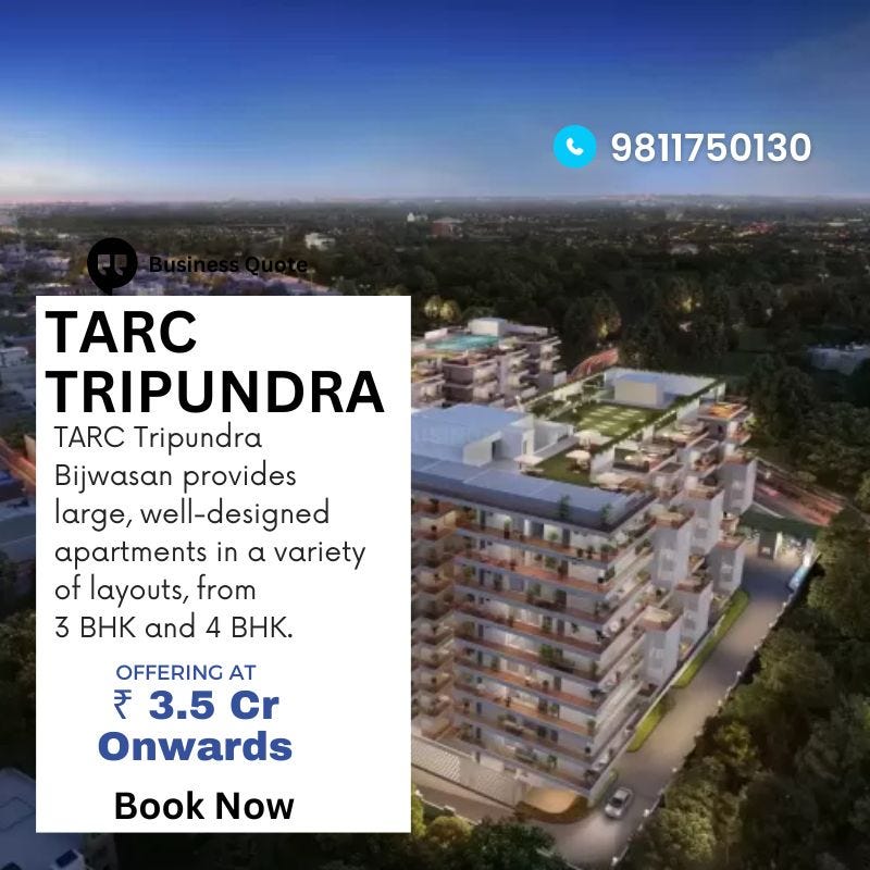 Tarc Tripundra Bijwasan — 3 & 4 BHK luxury flats by Tarc Tripundra