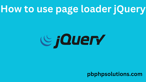 How to use page loader jQuery