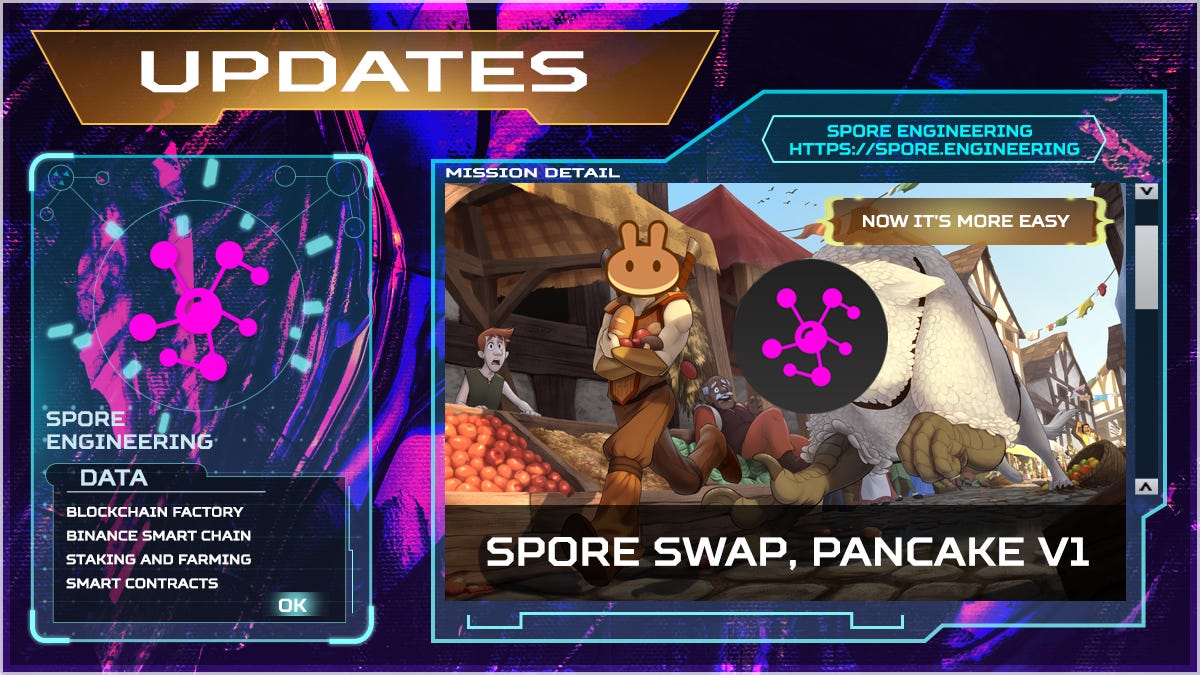 Spore Swap, Interact With Pancakeswap v1 Liquidity Pool Contracts, Directly From Our Platform