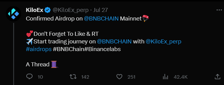 KiloEx 🚀! Confirmed Airdrop $500+ (Part -1 )