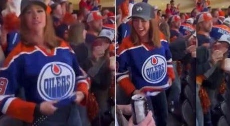 Edmonton Oilers Fan Flashes Crowd in Stanley Cup by Beazal Exinac