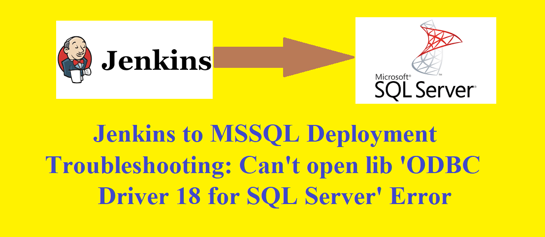 Jenkins to MSSQL Deployment 02 Troubleshooting: Can’t open lib ‘ODBC Driver 18 for SQL Server’…