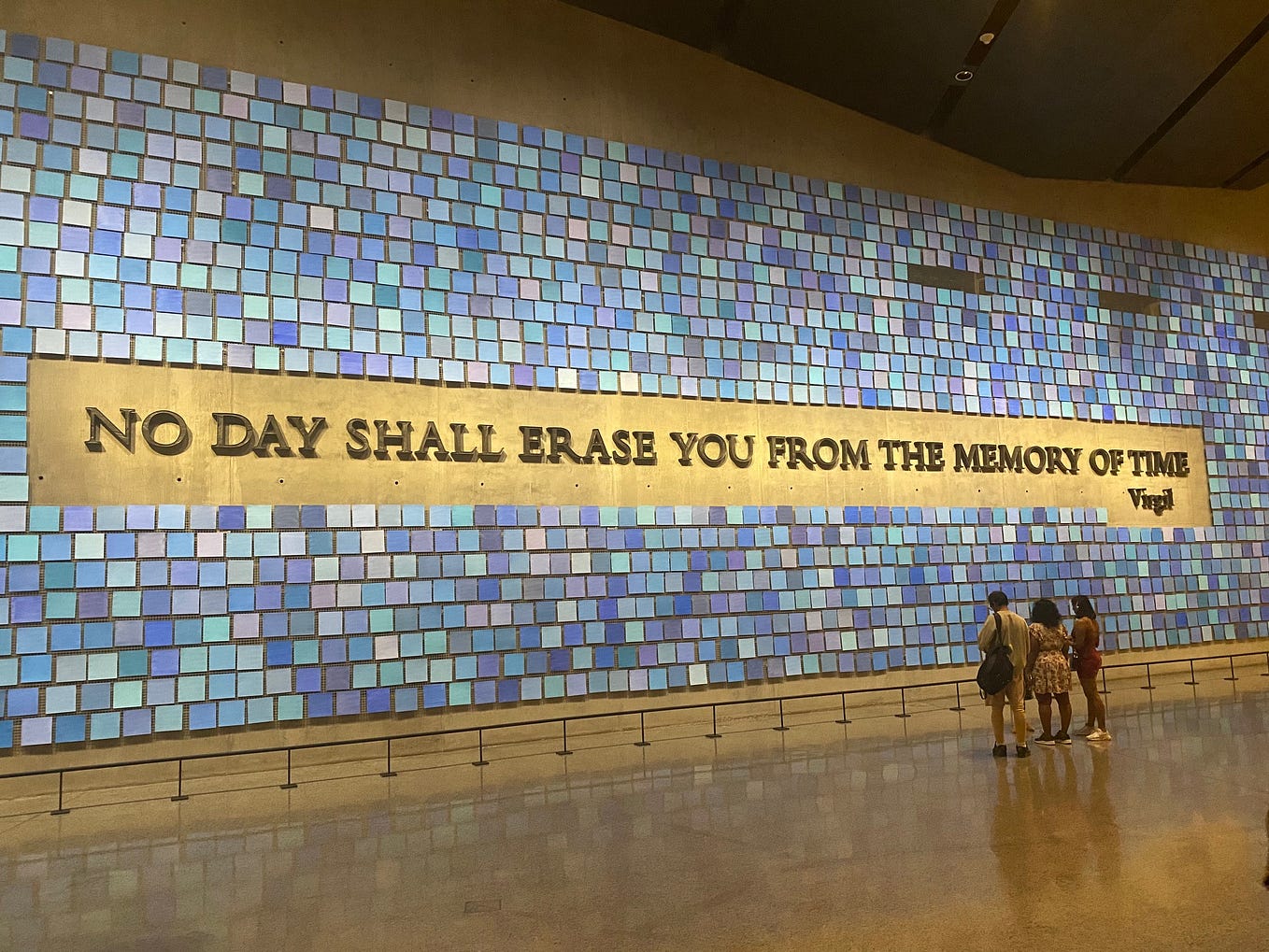 No Day Shall Erase You From the Memory of Time installation at the 9/11 Memorial