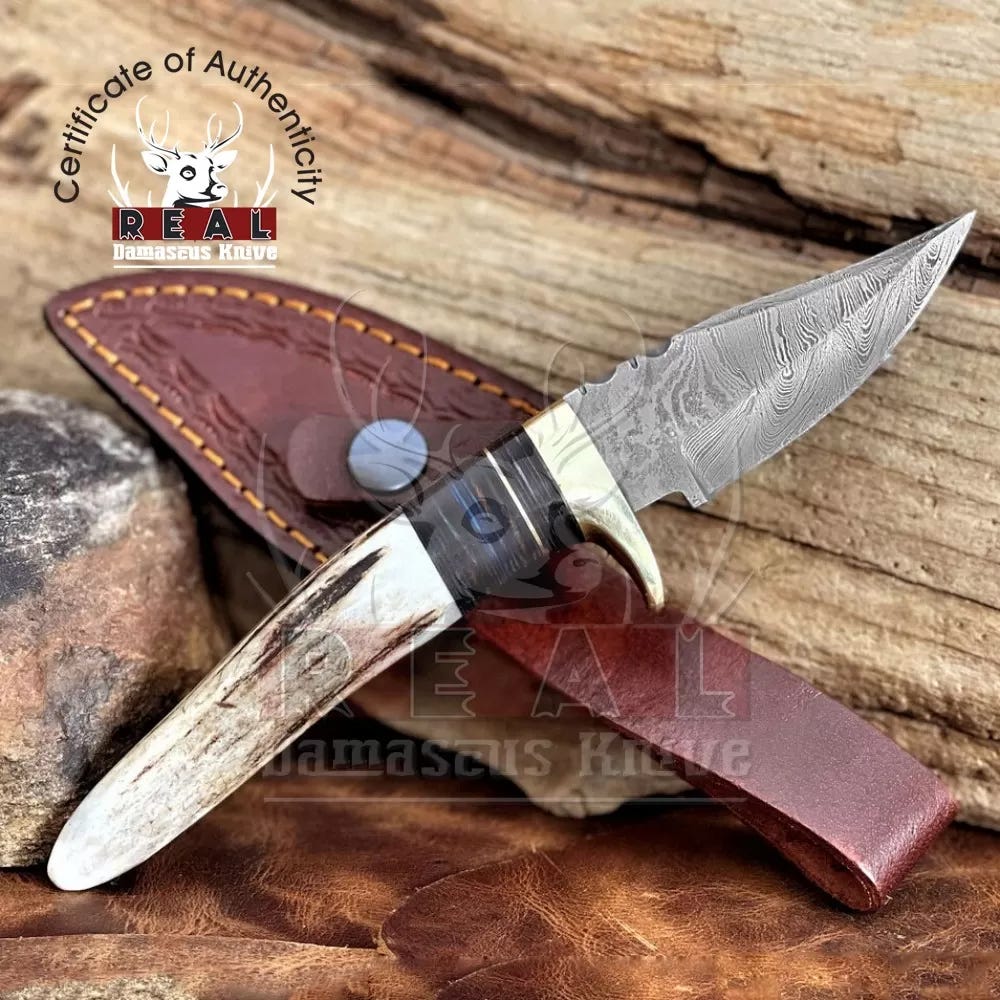 CustomMade Damascus Stainless Steel Hunting Knife Classic Bowie Knife