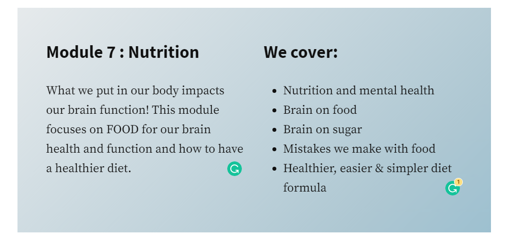 Brain and Nutrition