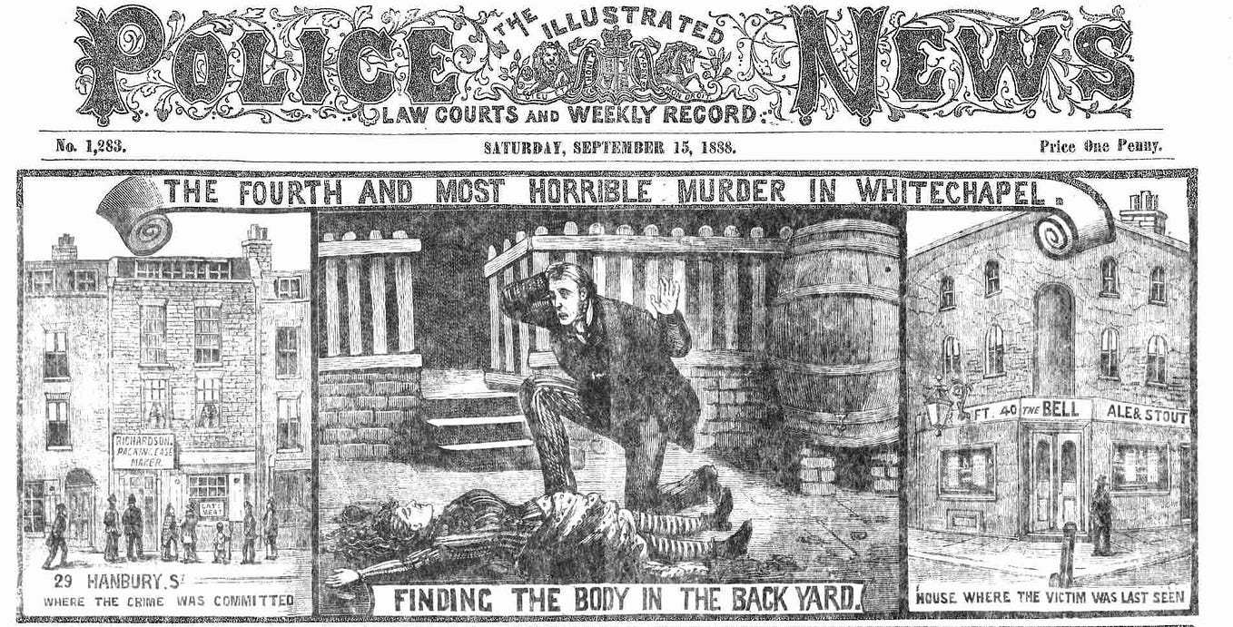 Top portion of the The Illustrated Police News — September 15, 1888