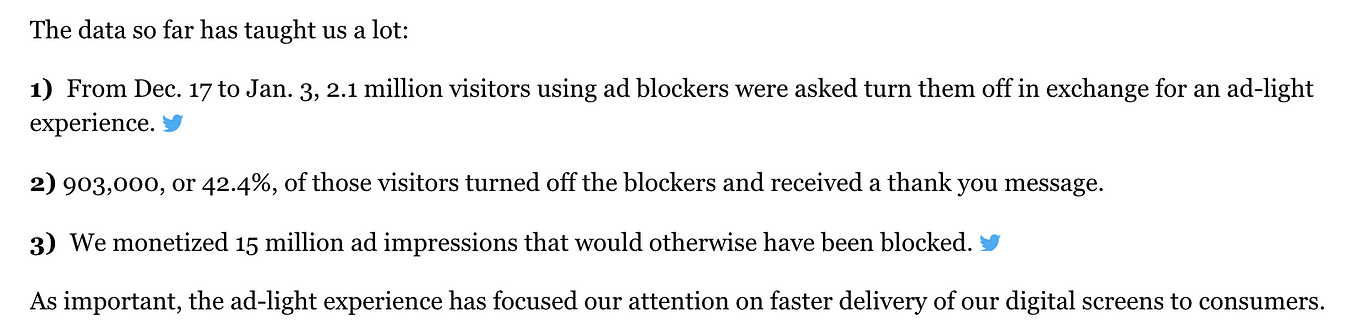 “Turn off your Adblocker” is a Mistake