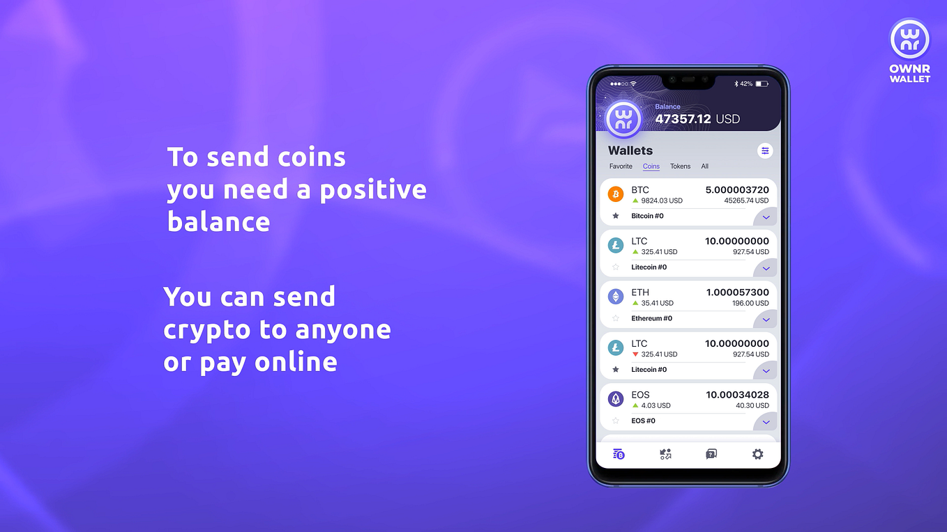 How to send and receive crypto with OWNR