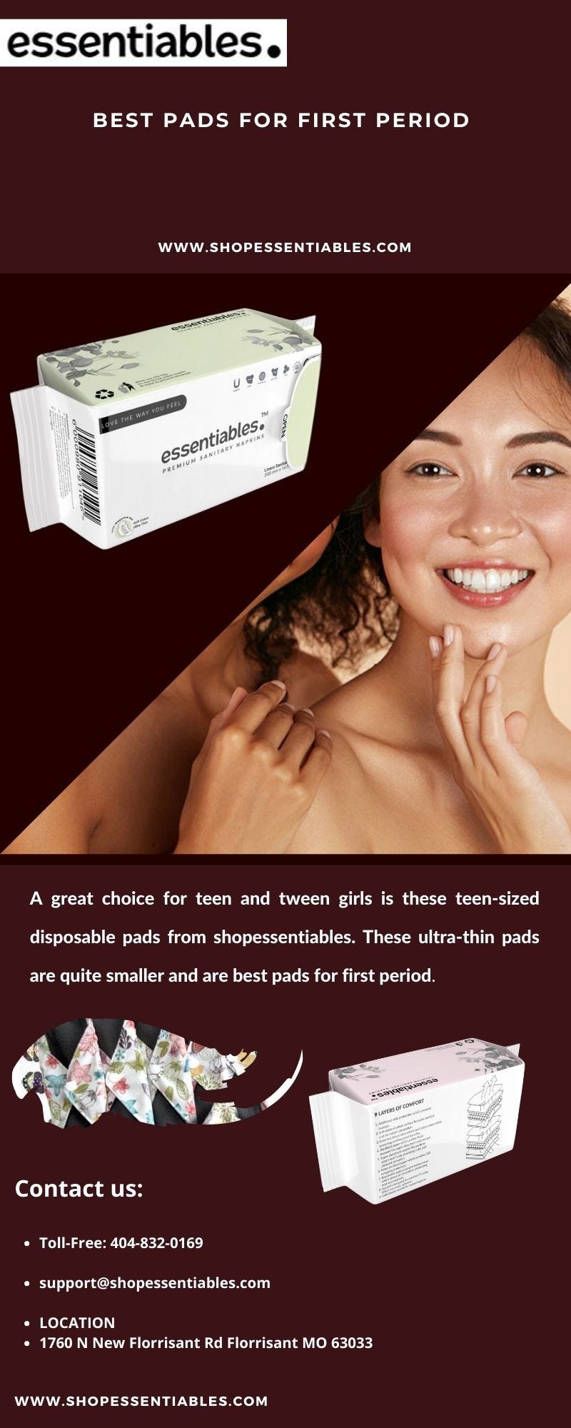 Best Pads for First Period shop essentiables Medium