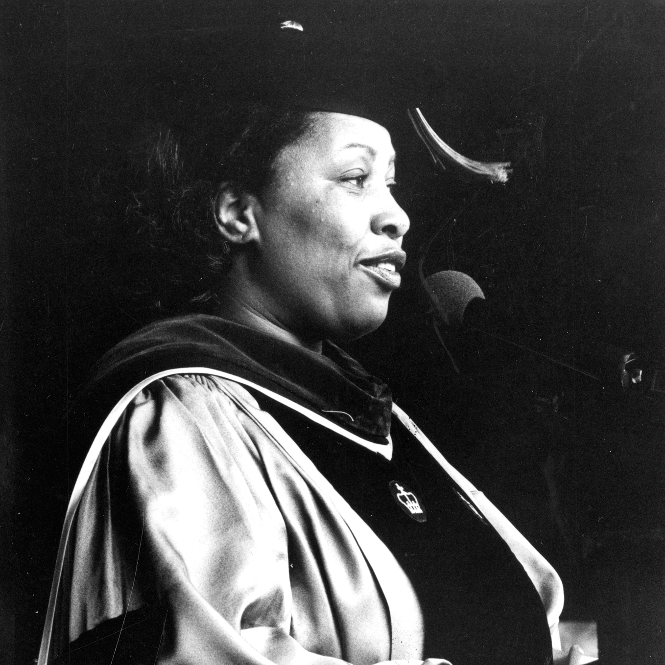 Toni Morrison speaking at her commencement address to the Barnard Class of 1979.