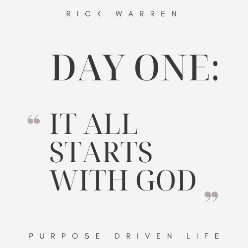 Purpose Driven Life DAY TWO.. You Are Not An Accident. by