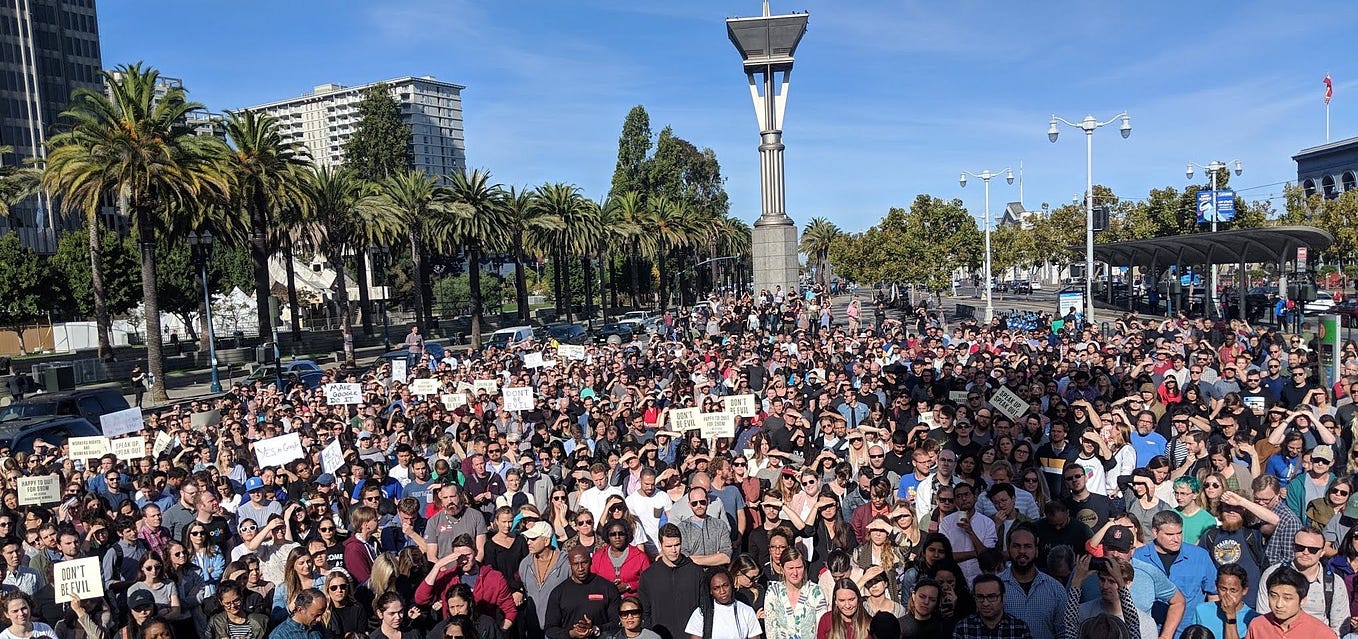 Google employees and contractors participate in “global walkout for real change”