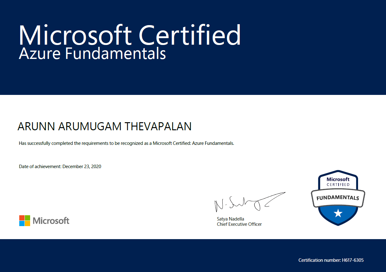 How I Passed the Microsoft Azure Fundamentals Certification in 5 Days | by  Arunn Thevapalan | Towards Data Science