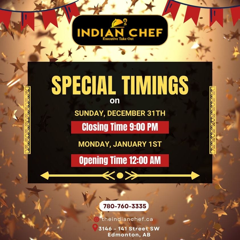 Best Indian Food restaurant in Edmonton — Indian Chef Exclusive Takeout