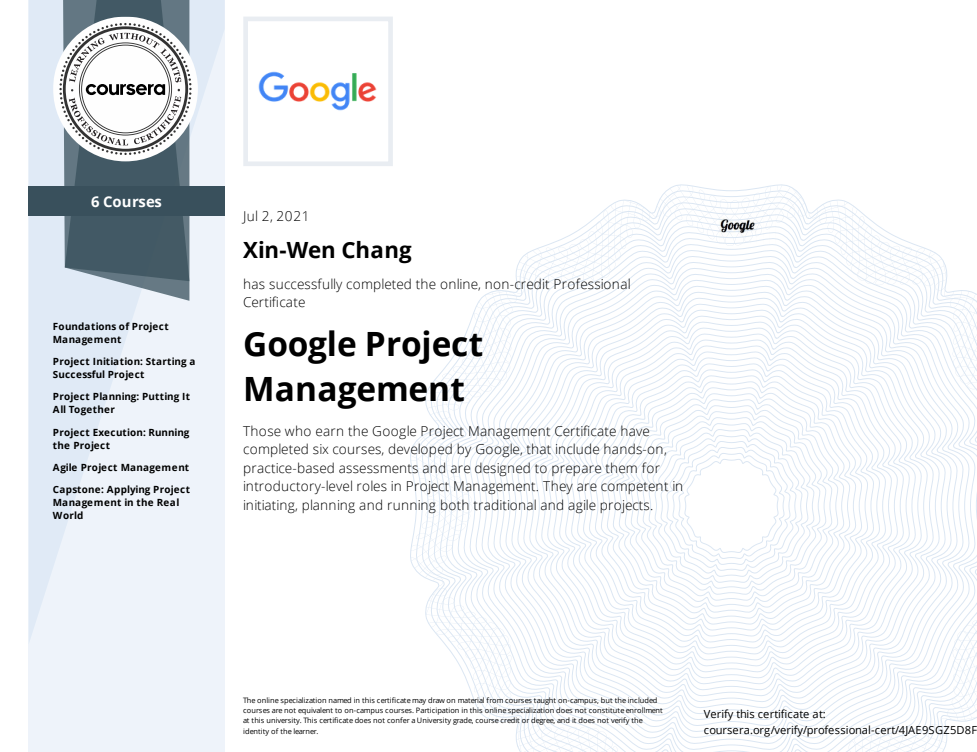 10天的PM課程之旅—Google Project Management: Professional Certificate