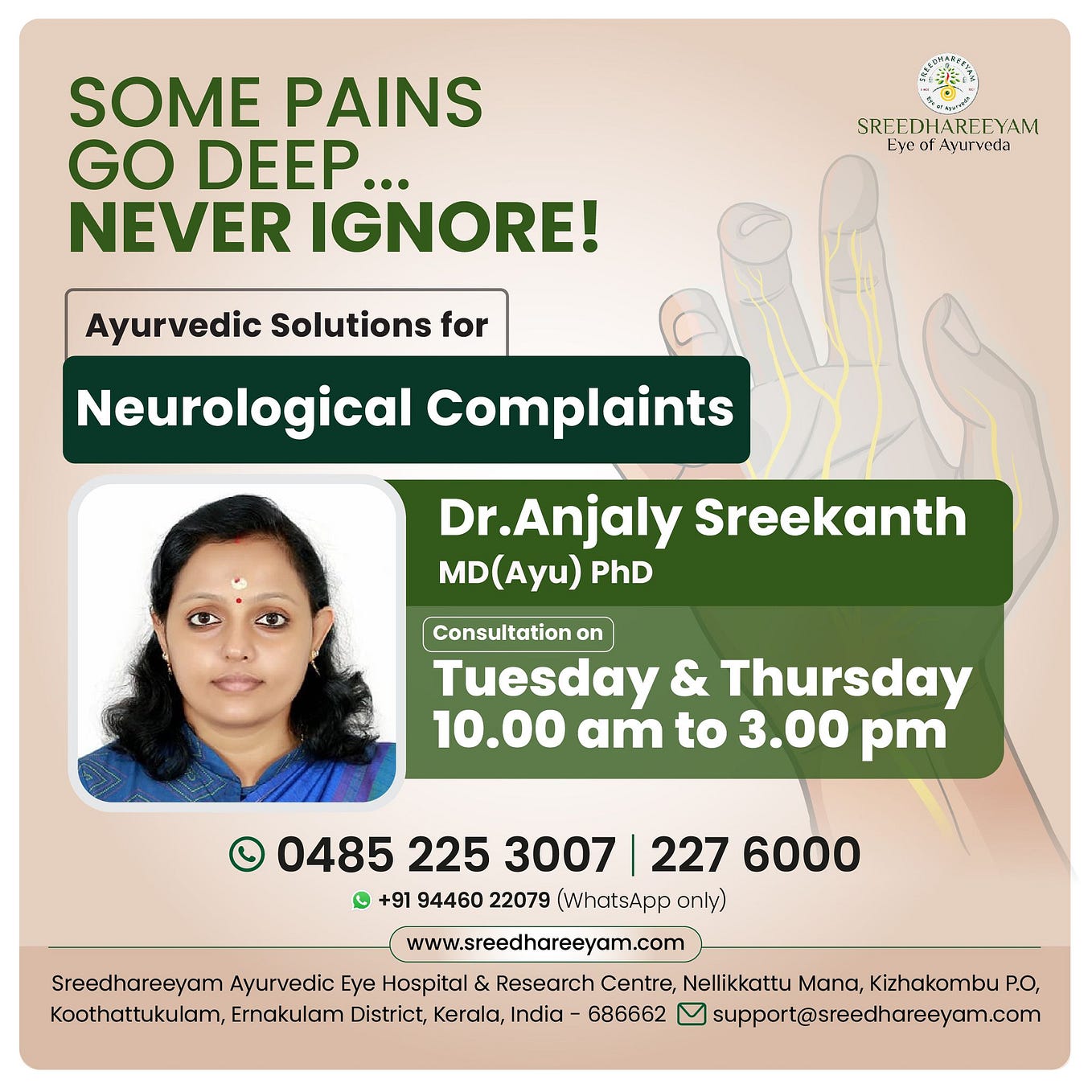 Online Doctor Consultation at Sreedhareeyam Ayurveda Eye Hospital by Sreedhareeyam Apr, 2024