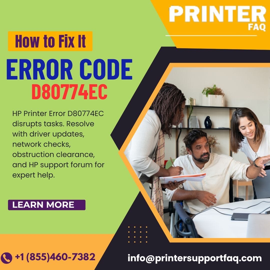 Tips and Tricks to Tackle HP Printer Error Code D80774EC siyaajack Medium